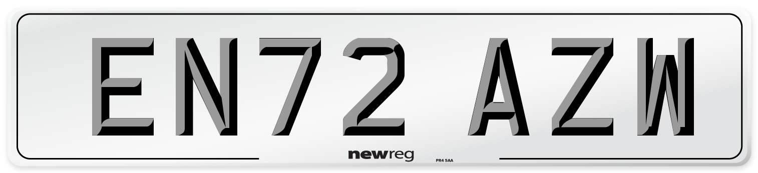 EN72 AZW Front Number Plate