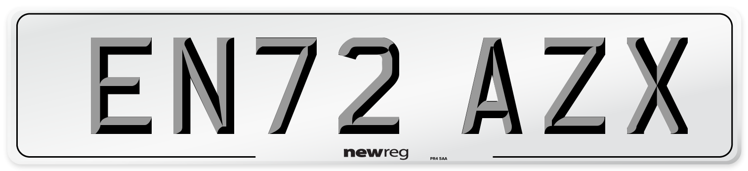 EN72 AZX Front Number Plate