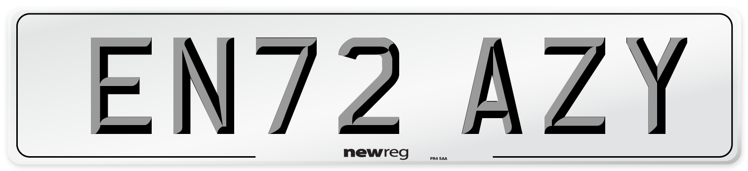 EN72 AZY Front Number Plate
