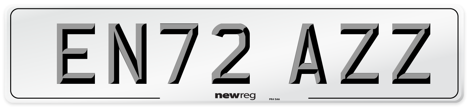 EN72 AZZ Front Number Plate