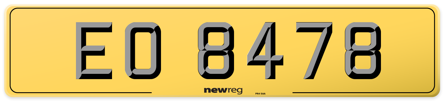 EO 8478 Rear Number Plate