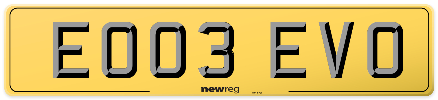 EO03 EVO Rear Number Plate