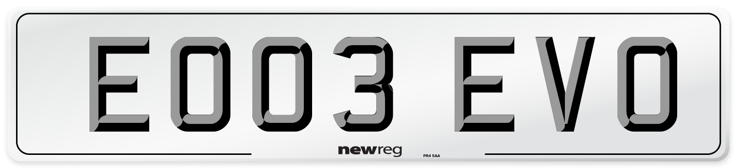EO03 EVO Front Number Plate