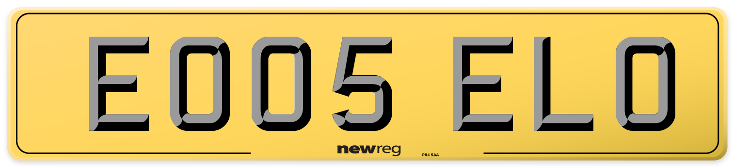 EO05 ELO Rear Number Plate
