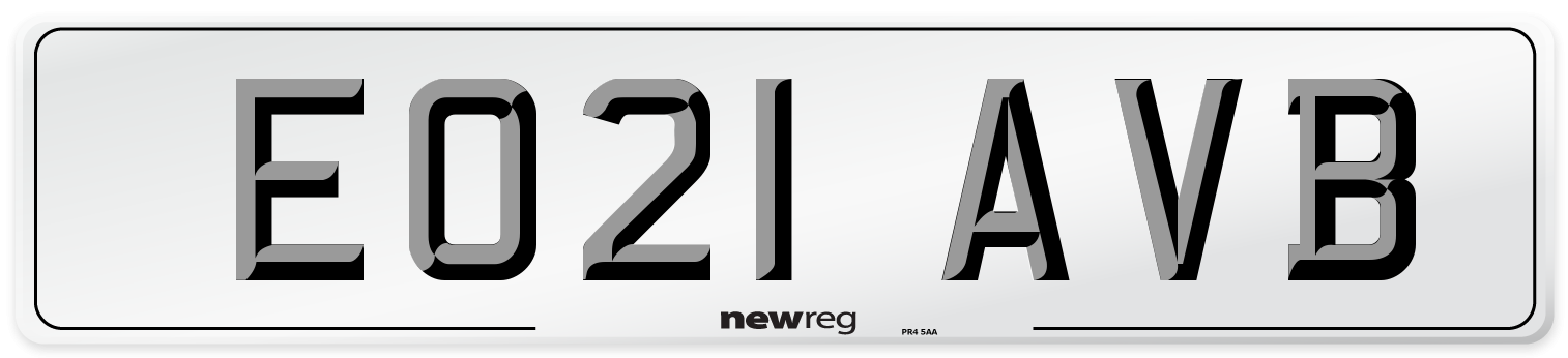 EO21 AVB Front Number Plate