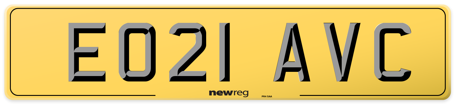 EO21 AVC Rear Number Plate
