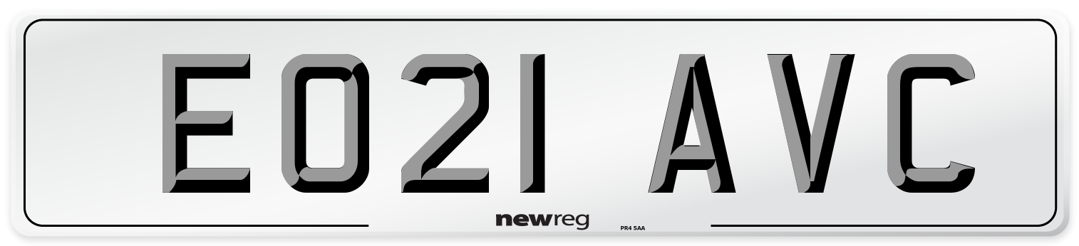 EO21 AVC Front Number Plate