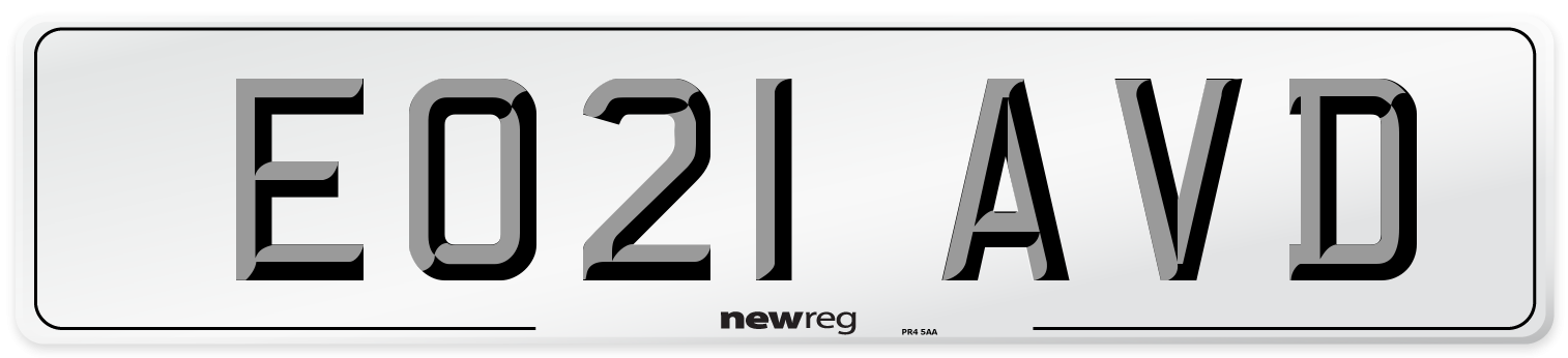 EO21 AVD Front Number Plate