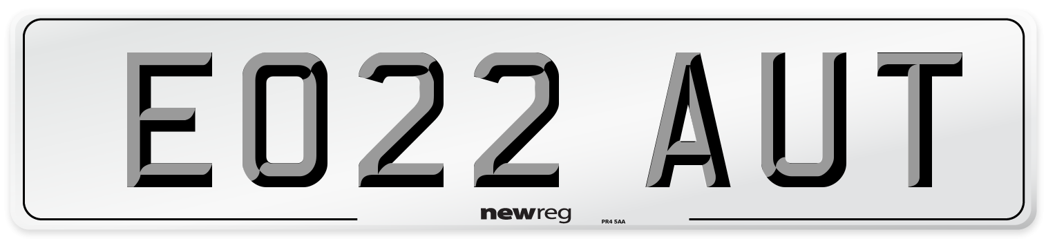 EO22 AUT Front Number Plate