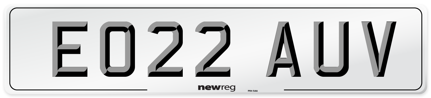 EO22 AUV Front Number Plate