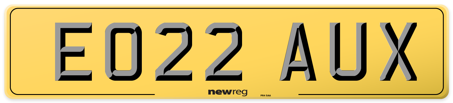 EO22 AUX Rear Number Plate