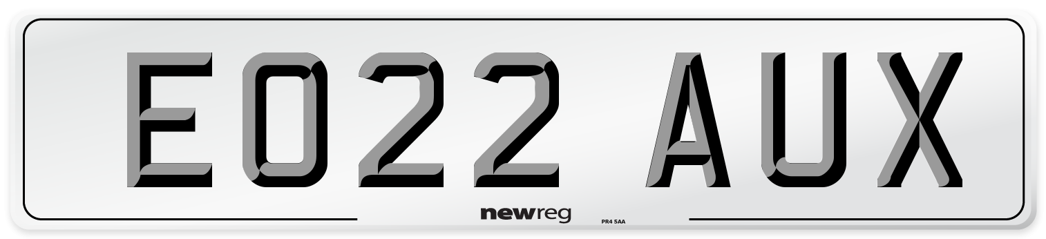EO22 AUX Front Number Plate