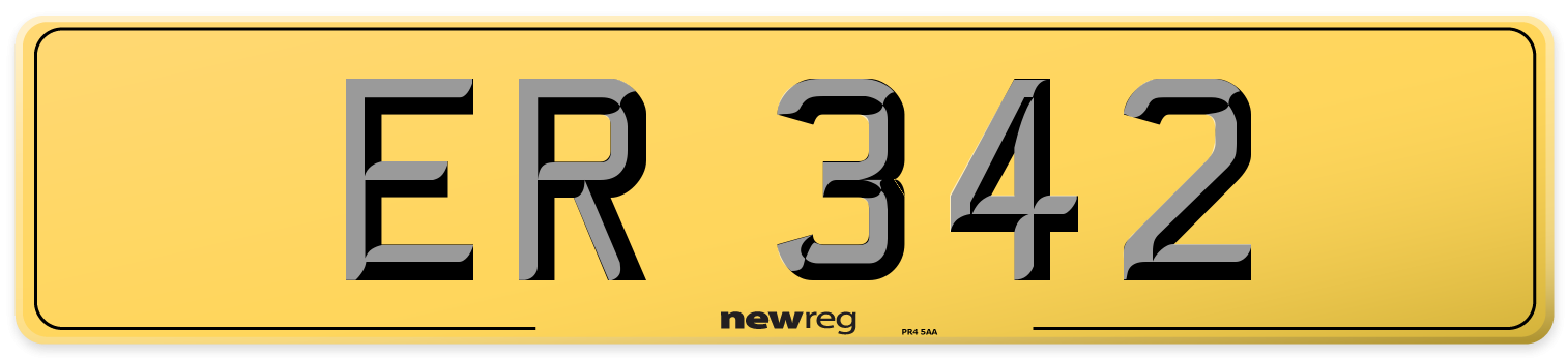 ER 342 Rear Number Plate