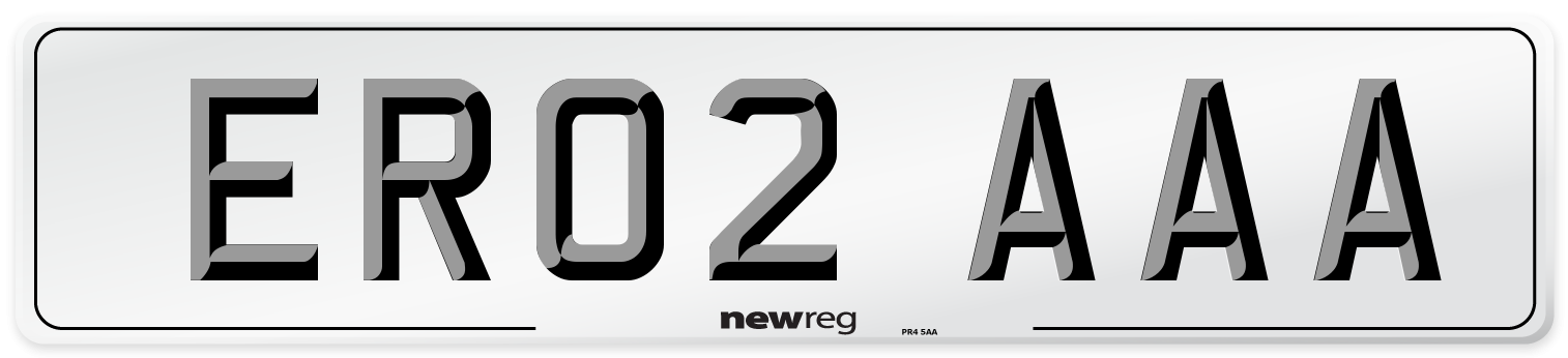 ER02 AAA Front Number Plate