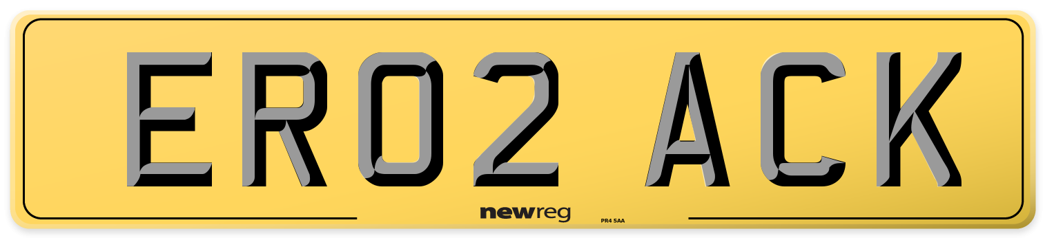 ER02 ACK Rear Number Plate