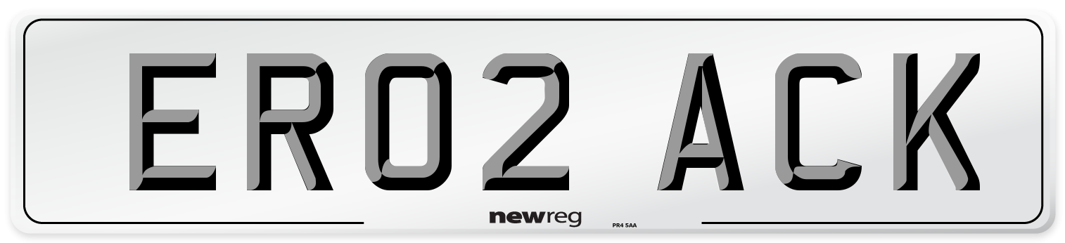 ER02 ACK Front Number Plate
