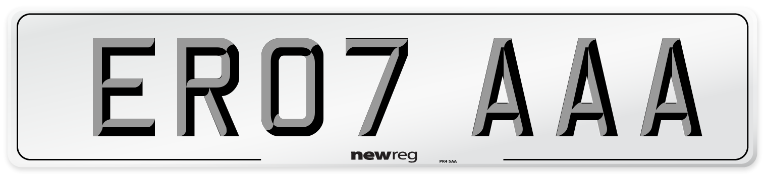 ER07 AAA Front Number Plate