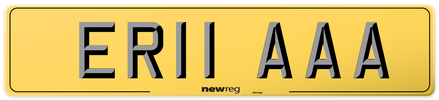 ER11 AAA Rear Number Plate
