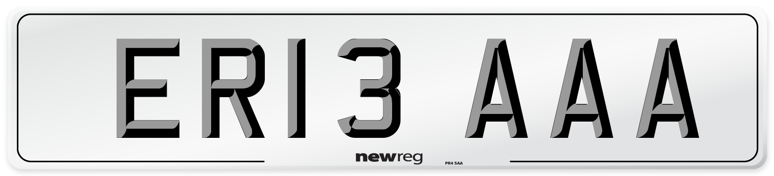 ER13 AAA Front Number Plate