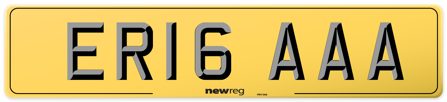 ER16 AAA Rear Number Plate