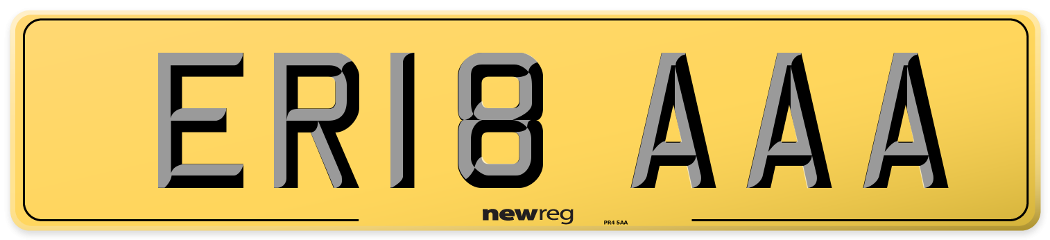 ER18 AAA Rear Number Plate