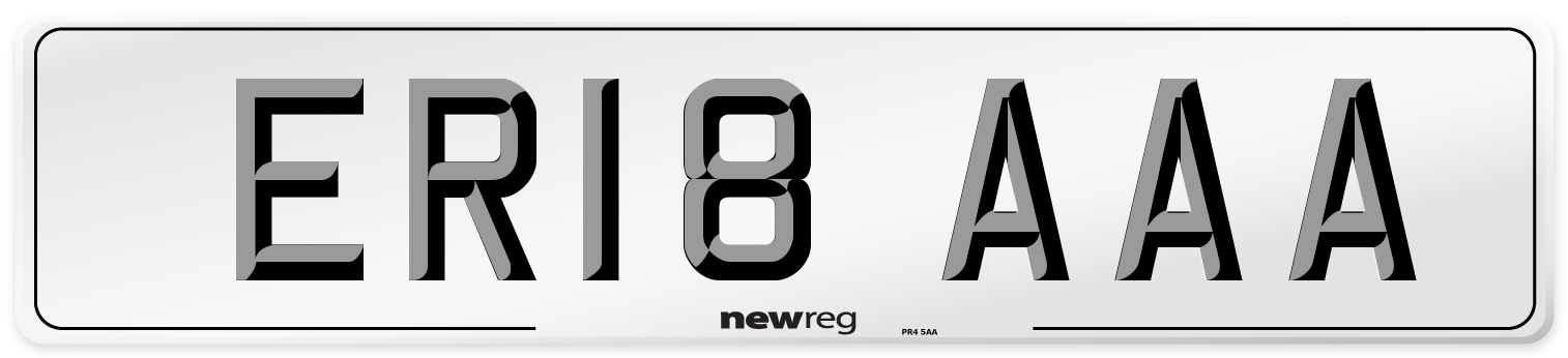 ER18 AAA Front Number Plate
