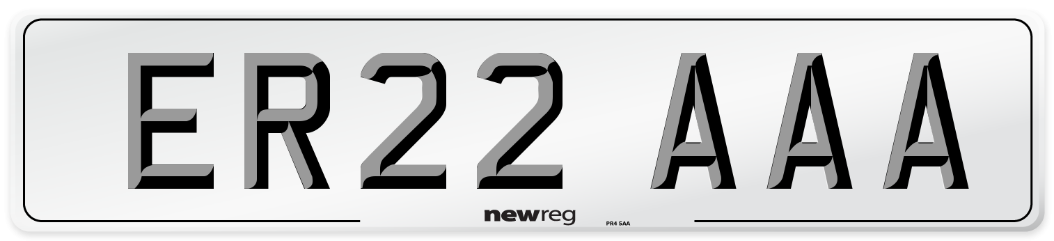 ER22 AAA Front Number Plate
