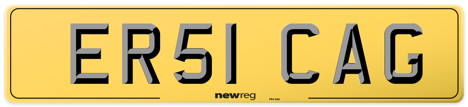 ER51 CAG Rear Number Plate