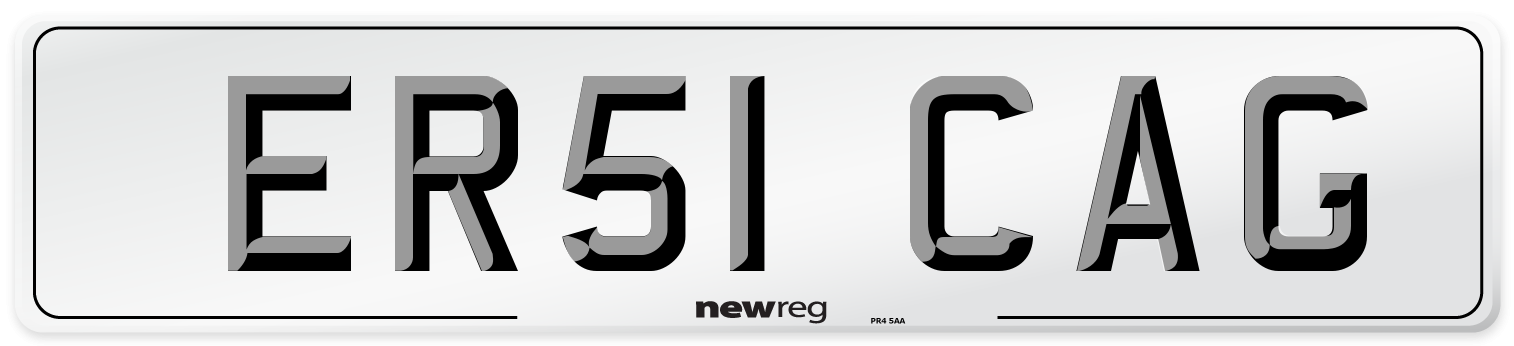 ER51 CAG Front Number Plate