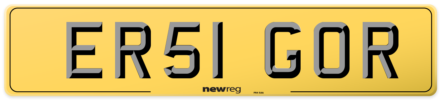 ER51 GOR Rear Number Plate