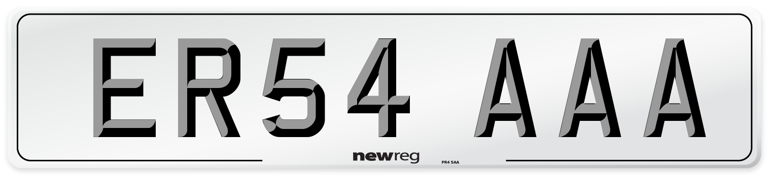 ER54 AAA Front Number Plate
