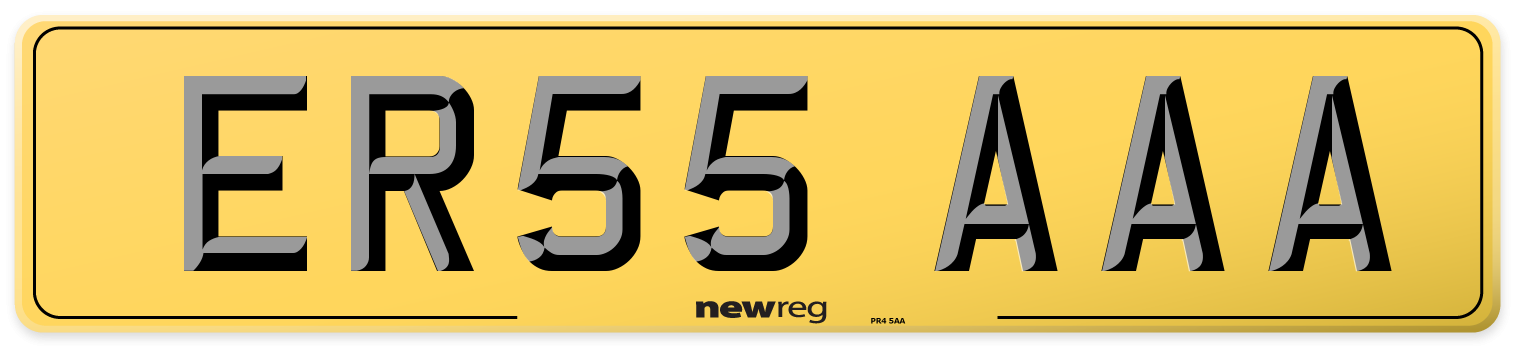 ER55 AAA Rear Number Plate