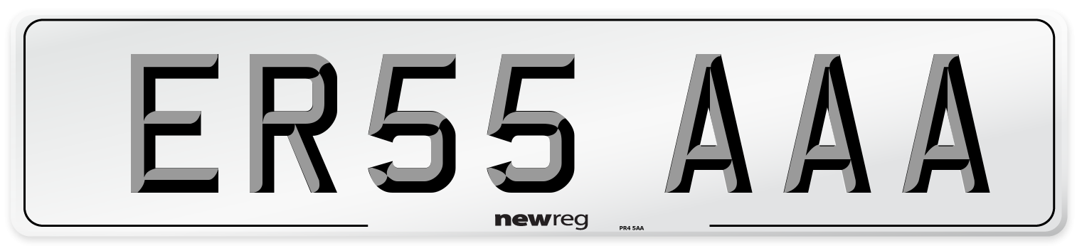 ER55 AAA Front Number Plate