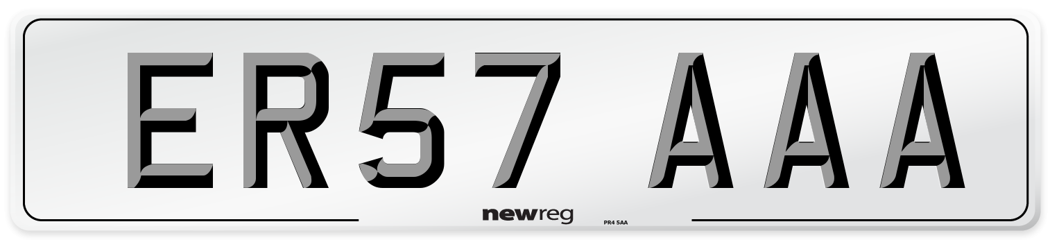 ER57 AAA Front Number Plate