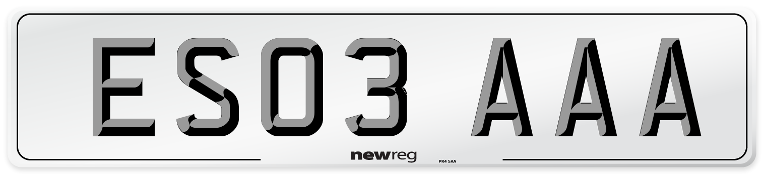 ES03 AAA Front Number Plate