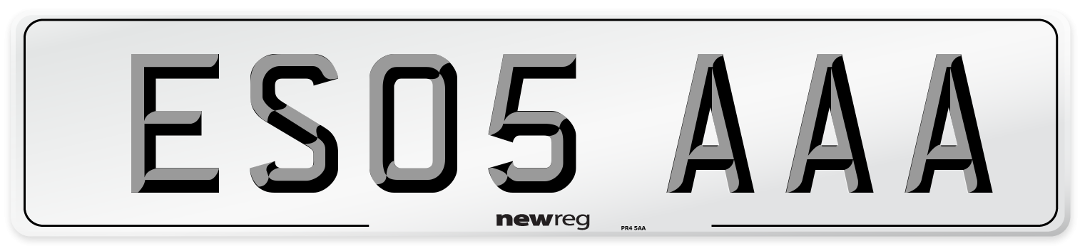 ES05 AAA Front Number Plate