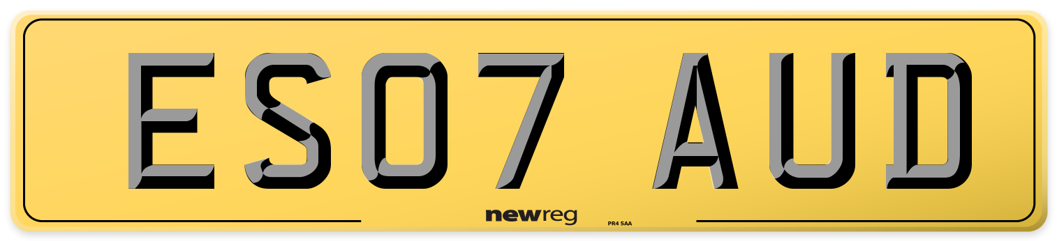 ES07 AUD Rear Number Plate