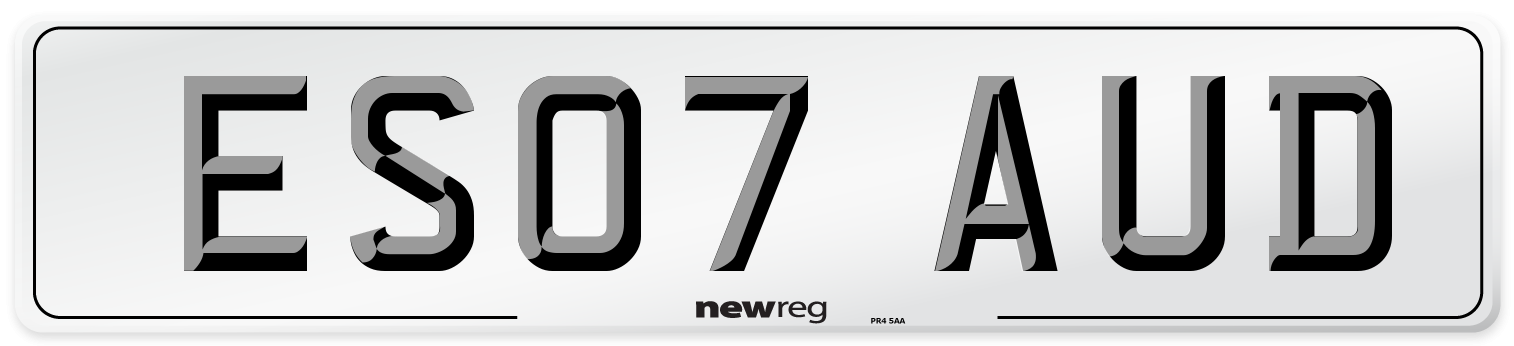 ES07 AUD Front Number Plate