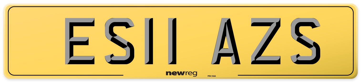 ES11 AZS Rear Number Plate