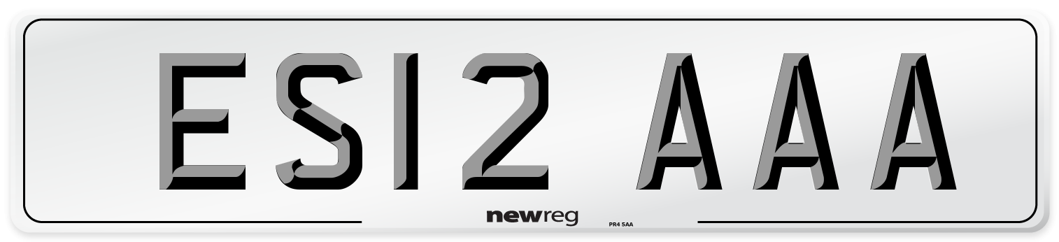 ES12 AAA Front Number Plate