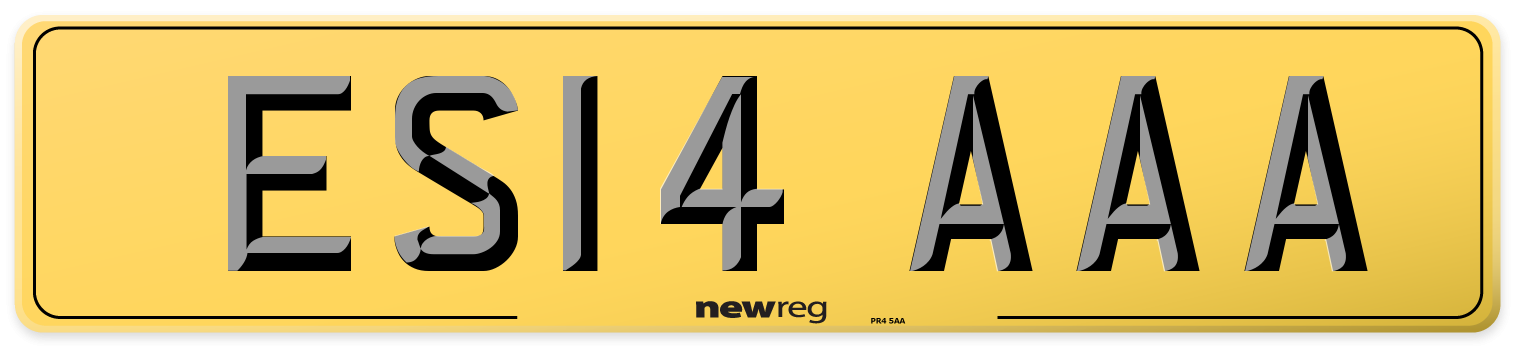 ES14 AAA Rear Number Plate
