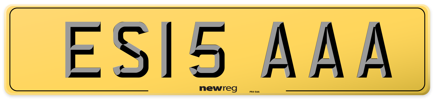 ES15 AAA Rear Number Plate