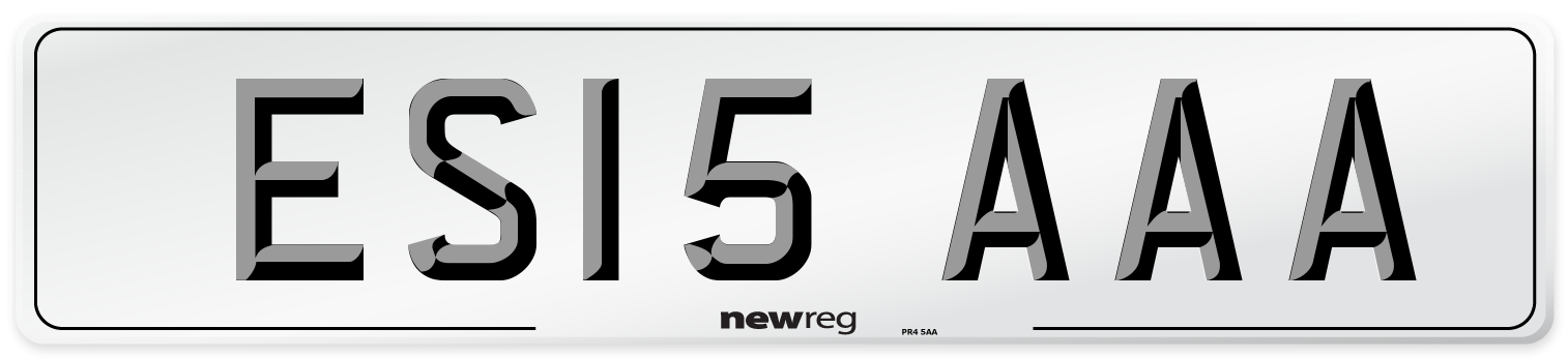 ES15 AAA Front Number Plate