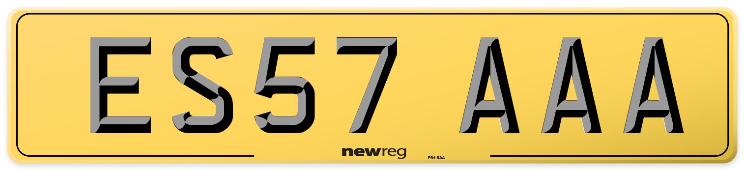 ES57 AAA Rear Number Plate