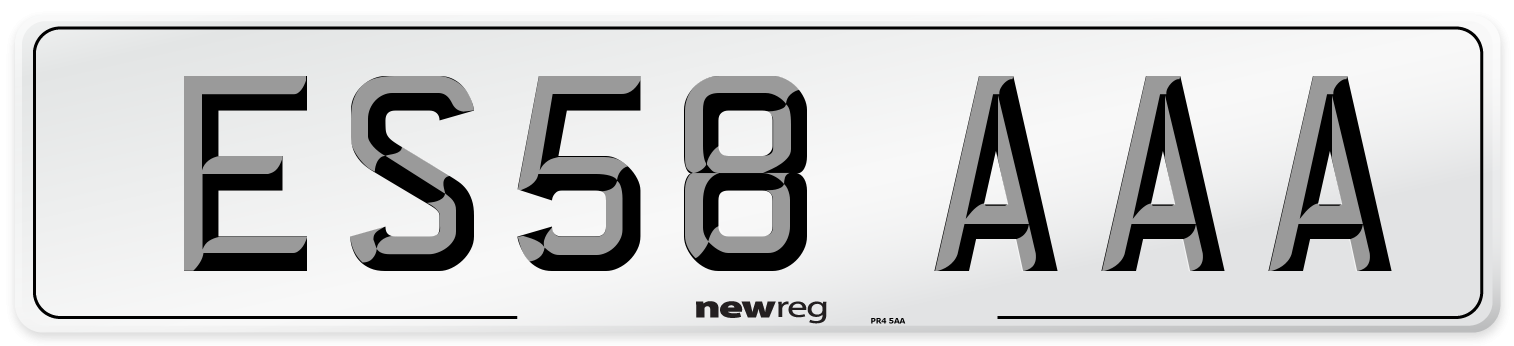 ES58 AAA Front Number Plate