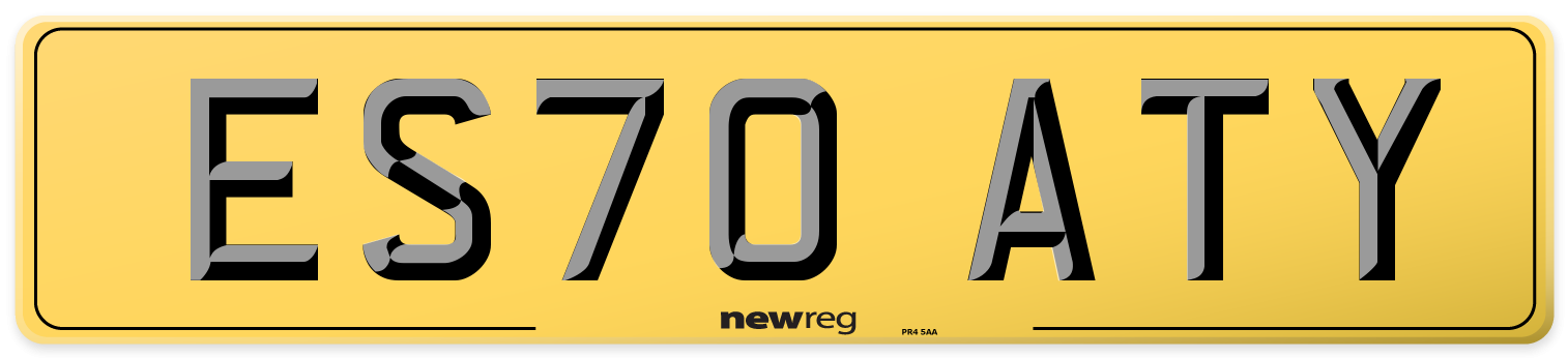 ES70 ATY Rear Number Plate