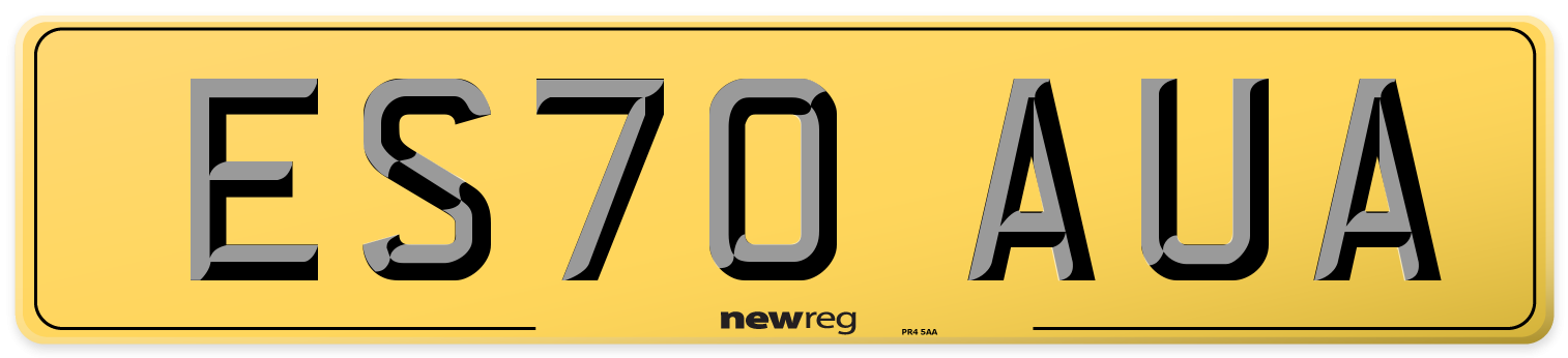 ES70 AUA Rear Number Plate