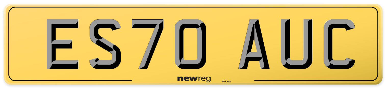 ES70 AUC Rear Number Plate