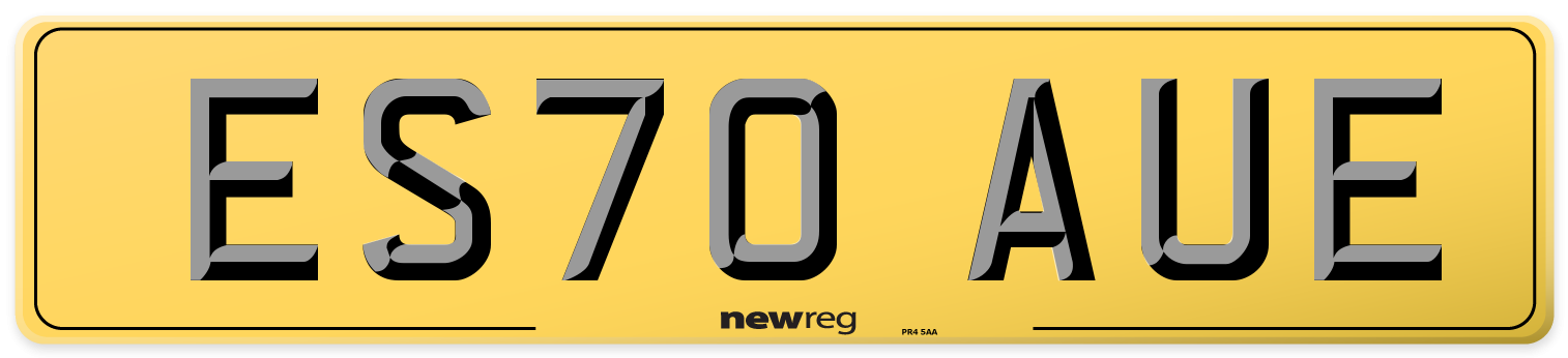 ES70 AUE Rear Number Plate