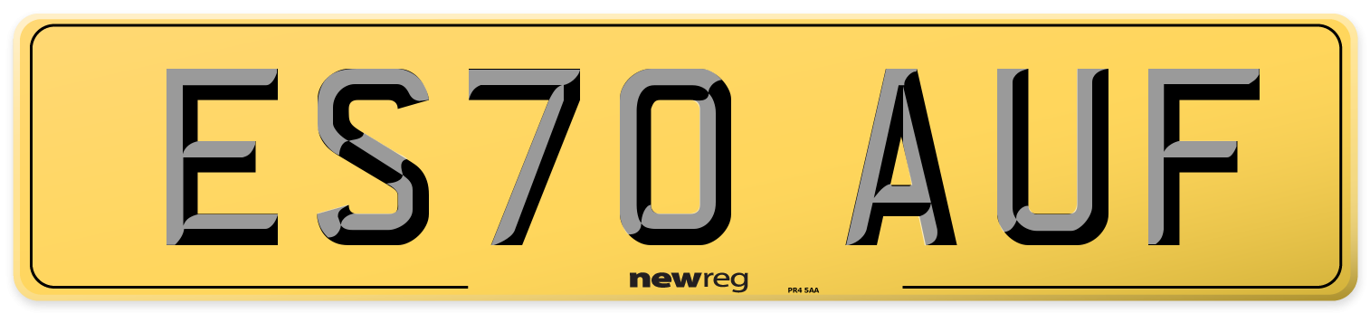 ES70 AUF Rear Number Plate